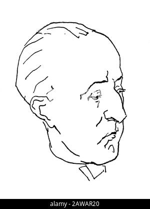 1935 , ITALIA : il giornalista italiano , sceneggiatore , sceneggiatore e regista ORESTE BIANCOLI ( 1897 - 1971 ), ritratto caricature di MINIACI Foto Stock