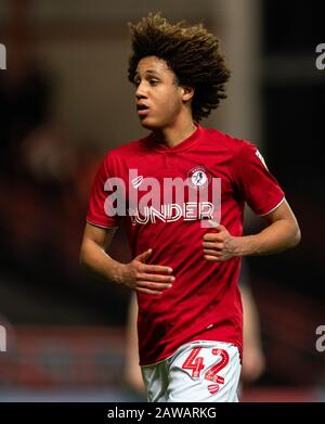 Bristol, Regno Unito. 07th Feb, 2020. Han-Noah Massengo di Bristol City durante la partita Sky Bet Championship tra Bristol City e Birmingham City presso Ashton Gate, Bristol, Inghilterra, il 7 febbraio 2020. Foto Di Andy Rowland. Credito: Prime Media Images/Alamy Live News Foto Stock