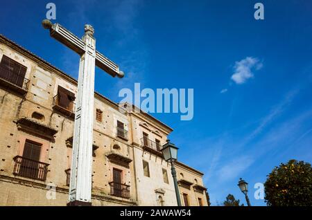 Granada, Spagna : Abbazia di Sacromonte costruita nel 17th secolo nel luogo in cui le presunte reliquie dei primi martiri cristiani e evangelizzatori di Foto Stock