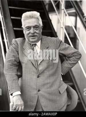 1934 , luglio , NEW YORK , USA : il politico italiano VITTORIO EMANUELE ORLANDO ( 1860 - 1952 ) , famoso primo ministro d'Italia della prima guerra mondiale , arrivò a New Foto Stock