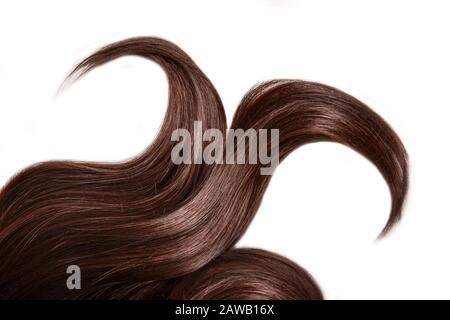 Capelli primo piano. Consistenza di capelli sani e luminosi. Foto Stock