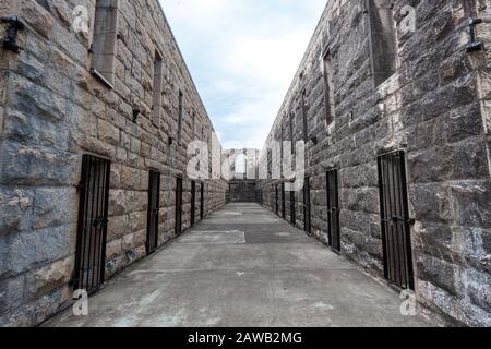 Trial Bay Jail è un ex campo di prigionia e di internamento di opere pubbliche patrimonio-elencati a Cardwell Street, Arakoon, Kempsey Shire, nuovo Galles del Sud, Australia Foto Stock