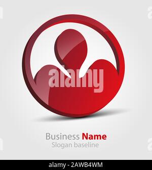 Icona/logo aziendale a colori originariamente creato Illustrazione Vettoriale