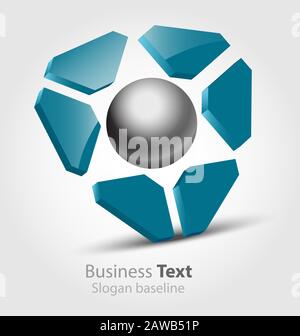 Icona/logo aziendale a colori originariamente creato Illustrazione Vettoriale