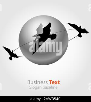 Icona/logo aziendale a colori originariamente creato Illustrazione Vettoriale