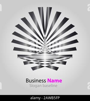 Icona/logo aziendale a colori originariamente creato Illustrazione Vettoriale