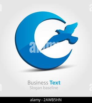 Icona/logo aziendale a colori originariamente creato Illustrazione Vettoriale