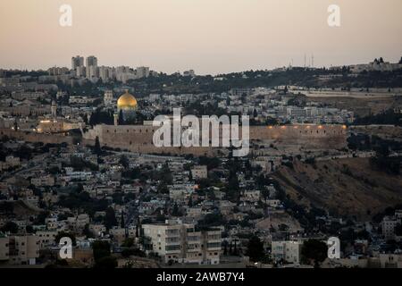 Varietà di bei paesaggi di Gerusalemme in Israele come mura occidentali, Gerusalemme, città vecchia, città di David, buono per il viaggio Foto Stock