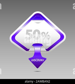 Progettazione di un'etichetta di sconto vettoriale Illustrazione Vettoriale