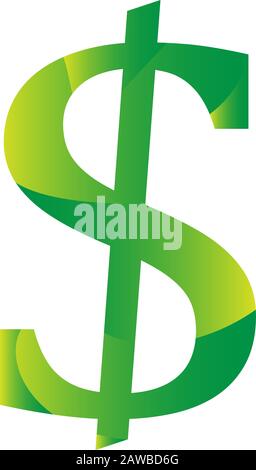 Simbolo di simbolo finanziario della valuta dell'icona del dollaro Illustrazione Vettoriale