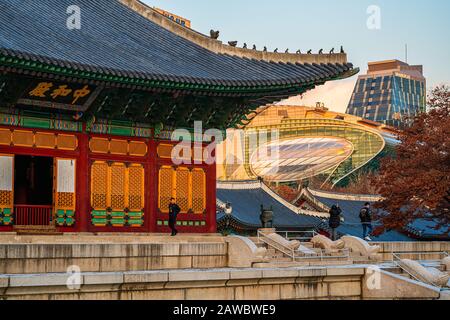 Palazzo Deoksugung a Seul, in Corea del Sud. Foto Stock