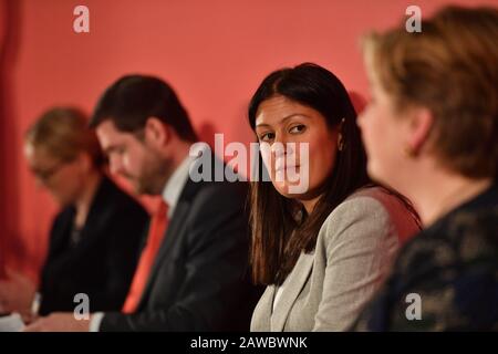 I candidati di leadership del lavoro Lisa Nandy durante le marchette di leadership del lavoro a Nottingham. Foto Stock