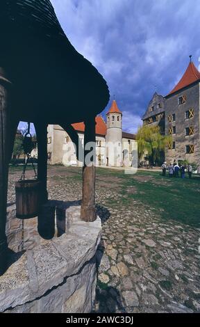 Il castello di Harburg, Baviera, Germania Foto Stock