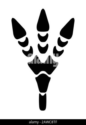 Silhouette con impronta di dinosauro su sfondo bianco Illustrazione Vettoriale