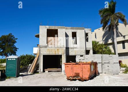 Nuova Beach House costruita sulla costa del Golfo della Florida Foto Stock