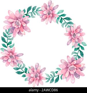 Invito. Carta per matrimoni o compleanni. Cornice floreale. Sfondo acquerello con fiori rosa primavera rosso e blu e foglie verdi. Stile boho. Bellezza Illustrazione Vettoriale