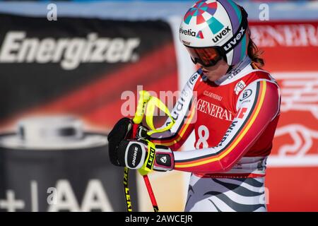 Garmisch Partenkirchen, Germania. 8th Feb, 2020. Viktoria REBENSBURG di Germania AT - Audi FIS SKI WORLD CUP 2019/20 Downhill - Garmisch Partenkirchen 8 febbraio 2020 a Garmisch Partenkirchen.(GER OUT) Credit: Thomas Reiner/ESPA/Alamy Live News Foto Stock