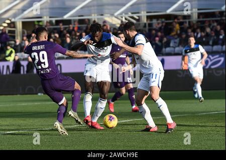 Firenze, Italia. 08th Feb, 2020. Firenze, Italia. 08th Feb 2020. Duvan zapata (atalanta) segnail Goal of 1-1 in Fiorentina vs Atalanta, italian Serie A soccer match a Firenze, Italy, February 08 2020 Credit: Independent Photo Agency Srl/Alamy Live News Credit: Independent Photo Agency Srl/Alamy Live News Foto Stock
