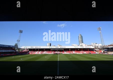 Londra, Regno Unito. 08th Feb, 2020. Vista generale dello stadio durante la partita Sky Bet Championship tra Brentford e Middlesbrough a Griffin Park, Londra, sabato 8th febbraio 2020. (Credit: Ivan Yordanov | MI News)La Fotografia può essere utilizzata solo per scopi editoriali di giornali e/o riviste, licenza richiesta per uso commerciale Credit: Mi News & Sport /Alamy Live News Foto Stock