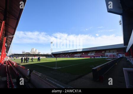 Londra, Regno Unito. 08th Feb, 2020. Vista generale dello stadio durante la partita Sky Bet Championship tra Brentford e Middlesbrough a Griffin Park, Londra, sabato 8th febbraio 2020. (Credit: Ivan Yordanov | MI News)La Fotografia può essere utilizzata solo per scopi editoriali di giornali e/o riviste, licenza richiesta per uso commerciale Credit: Mi News & Sport /Alamy Live News Foto Stock
