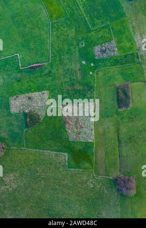 Paesaggio Agricolo, Liendo Valley, Coastal Eastern Mountain, Mar Cantabrico, Cantabria, Spagna, Europa Foto Stock