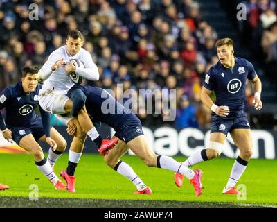 Murrayfield Sadium, Edimburgo, Regno Unito. 8th Feb, 2020. International Six Nations Rugby, Scozia Contro Inghilterra; Blair Kinhorn Of Scotland Affronta Jonny May Of England Credit: Action Plus Sports/Alamy Live News Foto Stock