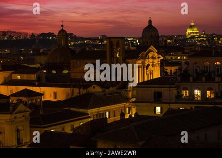 Tetti di Roma. Colle Palatino Foto Stock