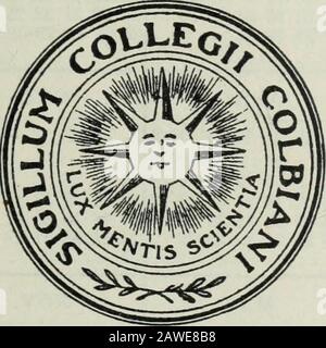 Catalogo Colby College . flit U8&W il Bollettino Colby College è pubblicato da Colby College trimestralmente;ed è iscritto alla posta presso Waterville, Maine, come seconda questione di classe. Accettazione per spedizione a tariffa speciale di affrancatura prevista per la sezione 1103, atto del 3 ottobre 1917, autorizzato il 20 marzo 1919. IL CENTESIMO CATALOGOF COLBY COLLEGE ANNUALE PER L'ANNO 1919-1920. WATERVILLE, .-. .-. .-. MAINEPublived dal College, MDCCCCXX 1919 1 920 1 92 1 LUGLIO JAN. LUGLIO GENNAIO. S M T W T F S 1 2 3 4 5 6 7 8 9 10 11 1213 14 15 16 17 18 1920 21 22 23 24 25 2627 28 29 30 31 S M T W T F Foto Stock