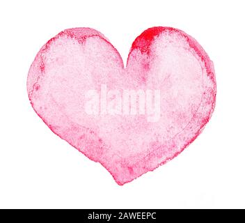 Cuore dipinto di acquerello Foto Stock