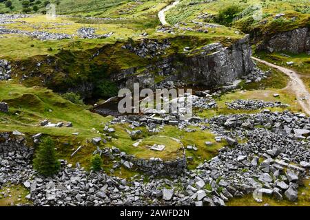 Vista Su Cheesewrings Quarry , Vicino Minions , Bodmin Moor , Cornwall , Inghilterra Foto Stock