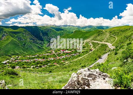 Canyon del fiume Vorotan a Halidzor in Armenia Foto Stock