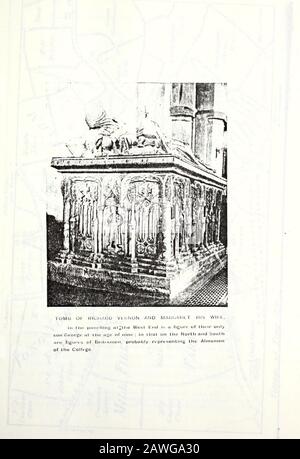 Transazioni della Shropshire Archaeological and Natural History Society . er e l'erede di Sir Gilbert Talboys, per il quale aveva due figlie, coesi; morì nel 1558. (II Margherita,* b. 1540; erede di Tong; sposò in1558, Thomas Stanley, Cavaliere. 2nd figlio di Edward, conte di Derby. Thomas Stanley morì il 21.157b dicembre,* lasciando un figlio, Edward, che vendette il Tongestate. II) Dorothy, n. 1545; erede di Haddon: MarriedJohn Maniere, 2nd figlio del conte di Rutland,- andhad con altro numero un figlio, George (suo figlio maggiore), nato T569. Dorothy Maniere Morì Il 24 Giugno 1584; 1 Sir William Coffyn, Nel 1526, Foto Stock