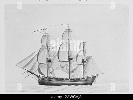 Le navi e i marinai di vecchio Salem; il record di un'era brillante di conquista americana. ^J^c^y^ ^eo^*yy^o^y /^f (^^rty^-/* pagina del registro di Margaret, descrivendo il suo arrivo a Nagasaki e la quantità prodigiosa di saluting richiesta. La buona nave Franklin Il Primo viaggio americano in Giappone al suono di un giorno come arcaico come un capitolo della storia del Medioevo in Europa. Tranne una manciata di commercianti olandesi, thesetre navi hanno visitato una terra come strana e sconosciuta al outsideworld come era il cuore di Thibet una dozzina di anni fa. Theysailed in Oriente come pionieri del com americano Foto Stock