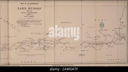 Attraverso paesi africani sconosciuti; la prima spedizione dal Somaliland al Lago Lamu . Pubhsfud Dalla Koyal Gcagraphicil Society, Edward Arnold. Londra E New York. Rer (. A V ird. Edward Arnold. Londra E New York D'Arn Foto Stock