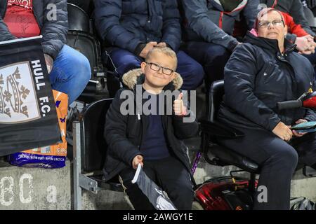 7th Febbraio 2020, KC Stadium, Hull, Inghilterra; Betfred Super League, Hull FC / Hull Kingston Rovers : Hull tifosi FC prima di kick-off Foto Stock