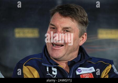 7th Febbraio 2020, KC Stadium, Hull, Inghilterra; Betfred Super League, Hull FC / Hull Kingston Rovers : Tony Smith allenatore capo di Hull KR Foto Stock