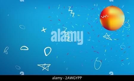 Sfondo a tema Super star. Illustrazione, liscia. Colori vivaci ad alta risoluzione e freschi. Stelle, pianeti, segni. Universo colorato spazio sfondo tema. Illustrazione Vettoriale