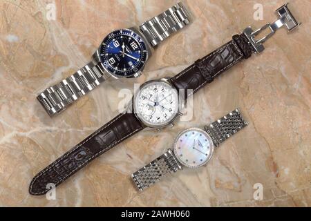 Tre Orologi Longines Foto Stock
