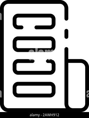 Icona dello schermo flessibile del tablet, stile di contorno Illustrazione Vettoriale