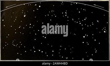 Un libro di stelle per principianti; una guida facile alle stelle e agli usi astronomici del vetro dell'opera, del vetro da campo e del telescopio . ; M 27 [427] in Vul-pecula, formando un triangolo acuto con Eta (ti) e gamma (7) di Sagitta; M 15 [303], in linea con Theta (9) e Epsilon («) di Pegasus; e, molto a ovest, M 5 [371] in Serpen, chiamato un clubsterbecause variabile in esso; sono state rilevate più di un centesimo stelle. C'è anche un grazioso cluster vicino a Beta(P) in Ophiuchus, vedere [288]. Alle stelle doppie già elencate, aggiungere la gamma(7) [333] di Piscis austrinus; il pi (it) [79] di Foto Stock
