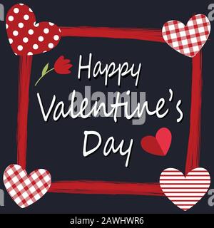 Buon San Valentino biglietto di auguri design Illustrazione Vettoriale