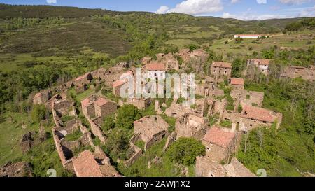 Acrijos villaggio abbandonato nella provincia di Soria, Spagna Foto Stock