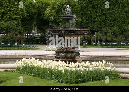 Fontana di Volksgarten a Vienna Austria Foto Stock