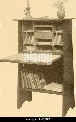 Catalogo di mobili artigianali realizzati da Gustav Stickley ai laboratori artigiani, Eastwood, N.Y. 34 No. 706 SCRIVANIA (aperta). Foto Stock