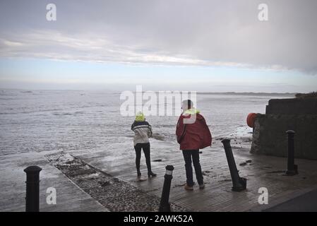 Storm Ciara, Rhosneigr, Anglesey, Galles Del Nord Foto Stock