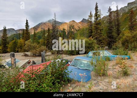 Bella Montagna Di Pecore All'Alba, Sutton, Sutton, Alaska. Foto Stock