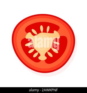 Peperoncino a fette isolato su bianco. Pepe rosso maturo succoso. Illustrazione Vettoriale. Illustrazione Vettoriale