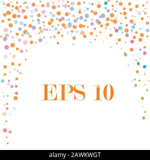 Colorati confetti luminosi isolati su sfondo bianco. Illustrazione del vettore festivo di festa. EPS 10 Illustrazione Vettoriale