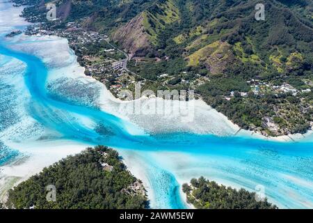Lagune A Nordovest Di Moorea, Moorea, Polinesia Francese Foto Stock