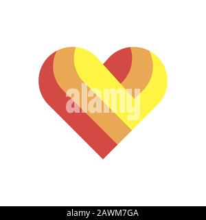 Simbolo del cuore simbolo dell'arte icona del logo segno di design Illustrazione Vettoriale